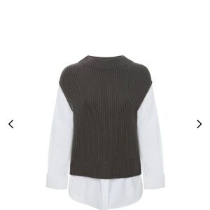 Sweater vest with built in blouse.